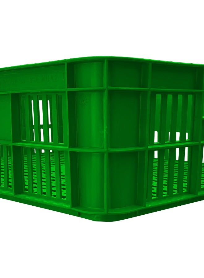 صناعات بلاستيكا ذ.م.م. Bakery Crate Ventilated Storage Crate BC594517 Stackable & Durable Storage Box For Home Office and Outdoor Organizer (590mm x 450mm x 170mm) Green (6pcs) - Image 3